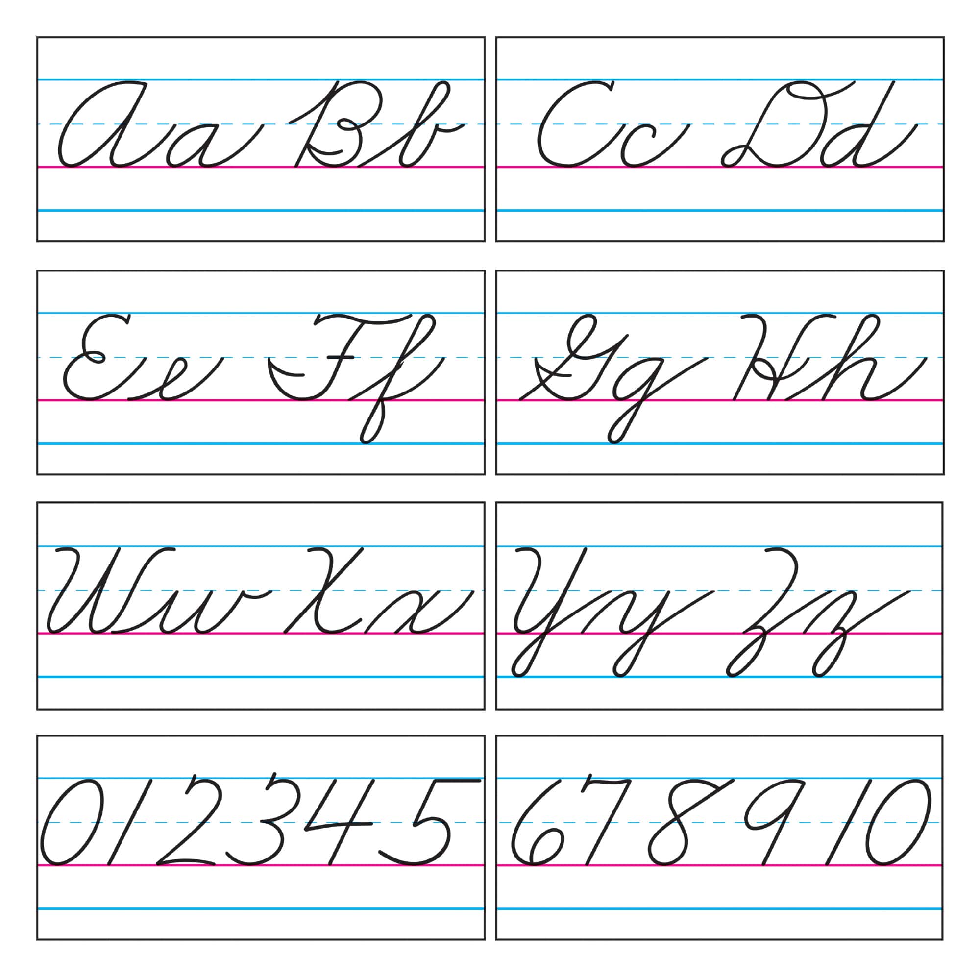 Trend Enterprises® Basic Alphabet Zaner-Bloser Cursive Bulletin Board Set